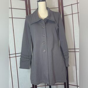 Soft Surroundings grey button up dress coat